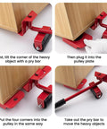 Heavy Duty Furniture Dolly Set With Wheels And Moving Straps For Easy Appliance Transport showing assembly steps with steel frame and wheels.