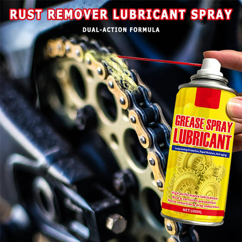 Six Point One Ounce Anti Rust Lubricant Spray And Rust Remover For Metal Multi Purpose Penetrating Oil Fast Acting Rust Dissolver For Vehicles Tools Chains Bolts And Hinges Three Pack, chain close-up