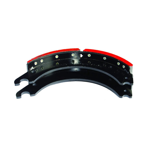 Type 4702 Heavy Duty Brake Shoe Featuring Rock Solid Friction Lining, 15 inch, 4 inch wide for 23000 pound load capacity.