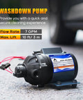 Quiet Yet Powerful 12V Water Pump For RVs Boats And Yachts Delivers 7 GPM At 60 PSI Diaphragm Pump on pavement with label