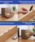 24 Pack 304 Stainless Steel Drawer Stops For Wood Dresser Cabinet Repairs Keeps Drawers Locking Down Tight Like A Champ, installation guide steps.