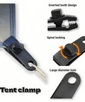Heavy Duty Windproof Tent Clips With Anti Slip Teeth For Camping And Tarp Setups, Rugged Rope Clamps with spiral locking mechanism.