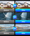 Comparison before and after using Windshield Crack Repair Kit For Chips And Cracks, Quick Easy Auto Glass Repair Tool, 2 Pack