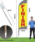 Start Finish Line Banner Feather Flag Pole Kit For Races Marathons And Special Events 8 Ft Advertising Flag 12 Ft Flagpole setup
