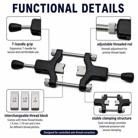 Top Notch GCYXUC Half Shaft Sleeve Thread Corrector Repair Kit with T-handle grip and 1.5-2 mm thread blocks