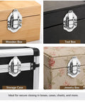 Heavy Duty Toggle Catch Lock Metal Hasp Latch Clasp For Chest Box Gift Bag Suitcase Furniture Hardware DIY With Screws Secure Buckle Strong Build Quality 70x40mm Package on wooden box and tool box