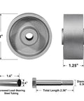 Industrial Caster Wheels Pack Of Four Three Inch By One And A Quarter Inch Sintered Iron Wheels 350 Lbs Capacity Per Wheel components