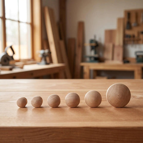 Khaki Wood Hole Button Plugs With Mushroom Head For Beds And Chairs Easy Press In Conceals Screw Holes, 160 Piece Set on Table
