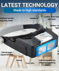 Hands Free Magnifying Glass Visor With Light, Rechargeable Headband Magnifier with adjustment features and interchangeable lenses