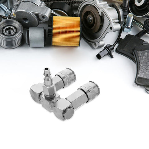 360 Degree Swivel 2 Way Air Hose Splitter With Nickel Plated Steel Pneumatic Fitting shown among mechanical parts