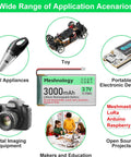 Wide range of applications for 4 Pack 3.7V 3000mAh LiPo Battery With USB Charger Cable Protection Board Insulated Tape And Micro JST 1.25 Plug For Arduino ESP32 Modules Drones RC Cars And Other Portable Projects including electronics and toys