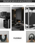 Black ABS Plastic Sheets 2 Pack 16x12x1/8 Inch Matte Back And Textured Front Moldable Thermoplastic Panels in use for office, home decor, and industrial purposes.