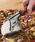 Heavy Duty 4 Inch Diameter Stainless Steel Pizza Cutter Turning Kit With Pewter Finish Slicer cutting pizza