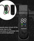 Max G30 Electric Scooter Digital Dashboard Display Module With Bluetooth Display Panel Cover Kit in rain, showing readouts