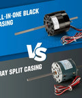 RV Air Conditioner Fan Motor With Capacitor 1/3 HP 115V 1675 RPM Direct Replacement DIY Friendly dual casing comparison