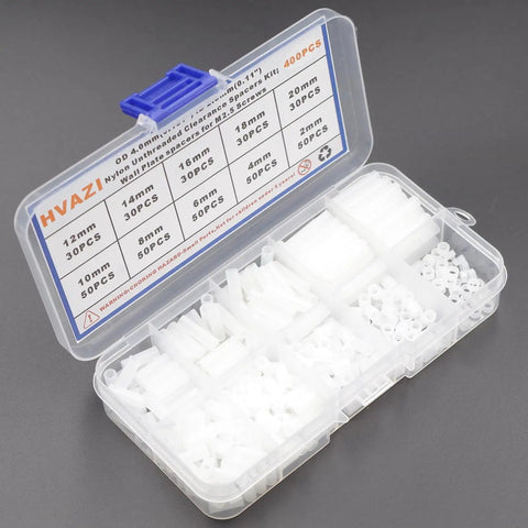 White Nylon Unthreaded Round Spacers, OD 4mm ID 2.8mm For M2.5 Screws, Durable Standoffs For Electronics And 3D Printer Projects, Nonconductive, Precise Fit, Easy Mounting in sorted case