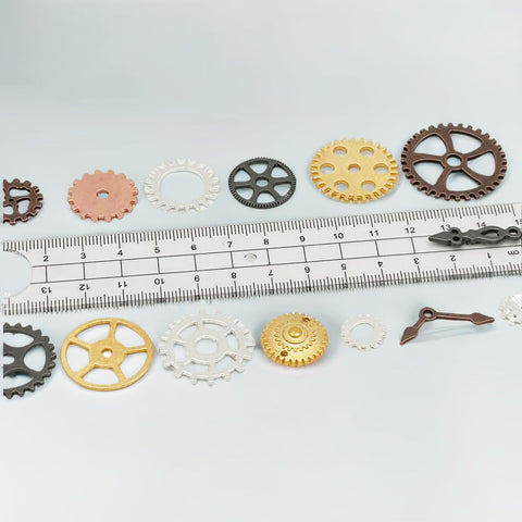 Gear Charms Set 50g Random Mixed Antique Clock Gears For DIY Jewelry Making Crafts Alloy Cog Pendants For Hobbyists And Craft Enthusiasts Dope Steampunk Accessory Kit