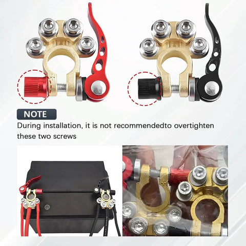 4 Way Car Battery Terminal Connectors Quick Release Clip For Top Post Batteries Positive And Negative Automotive Battery Clamps