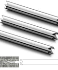 3 Piece One Quarter Inch Screw Extractor Set For Removing Broken Or Stripped Screws DIY Friendly Handyman Projects Pro Grade Steel Construction Kit Included, three stainless steel extractors in a line