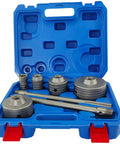 9 Piece Tough As Nails Sds Plus Concrete Hole Saw Kit With Premium Tungsten Carbide Tips in blue case for drilling masonry.