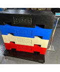 Beefy Floor Scale For Pallets And Shipping In Warehouse Use With Smart Digital Indicator 48 By 48 Inches 10000 Lb Capacity Accurate To 1 Lb Built For Tough Industrial Environments And Long Life with stacked colored weigh blocks.