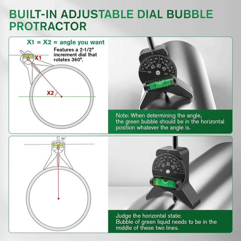 Anblak Pipe Center Finder with magnetic centering head; black Y-shaped pipefitting tool for 1.5–6 in pipe diameters.