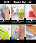 Diamond Art Coaster Set With Holder For DIY Craft Lovers, 8 Teal Marble Coasters With Cork Pads, detailed step-by-step instructions