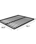 Heavy Duty Queen Bunkie Board And Thick Steel Frame Mattress Support, 59.5" x 78.7" steel bed slats for mattress support.