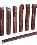 Accusize 9pc 3/8in shank indexable carbide turning tool set with 10 extra inserts for aluminum