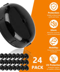 Rugged Wrought Iron Patio Furniture Foot Caps Scratch Resistant Scuff Guards For Metal Chairs durable black ABS material 24 pack