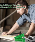 Three Inch Drill Press Vise Set With Magnetic Pads Heavy Duty Metal Workbench Clamp with green inserts in use