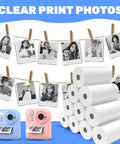 10 Rolls BPA Free Thermal Paper For Kids Instant Cameras, universal 57mm x 25mm rolls with sample printed photos and kids cameras