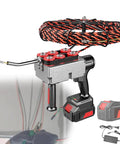 Cordless Electric Wire Puller With Slick Fish Tape Routing For Walls Heavy Duty One Click Wire Threading Tool with battery and charger.