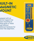 Straight Up Heavy Duty Laser Level Receiver With Dual Sided Led Display For Red Green Or Infrared Rotating Lasers showing built-in magnetic mount.