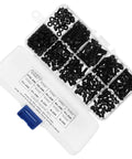 Heavy Duty 300 Piece Hex Screws Nuts Assortment Kit, M3 Socket Head Cap Bolts, Alloy Steel Fasteners in storage box
