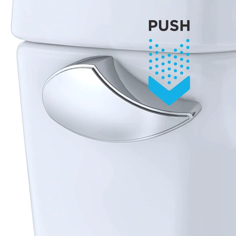 Replacement Trip Lever For Select Toilet Models, Polished Chrome Finish, curved handle on toilet tank for easy install.