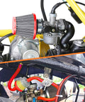 PZ19 Carburetor Kit With Air Filter, Fuel Line And Petcock For 50cc To 125cc Chinese Kids ATVs, installed views