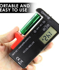 Easy Read Battery Checker Digital Capacity Tester For AA AAA C D 9V 1.5V Button Cells And 3.7V Li Batteries Fast Health Readout Dope Gadget For Home Shop And DIY Tech, handheld with AA battery