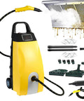 Sotikarery 3000W High Pressure Steam Cleaner Portable With 3.5L Tank, yellow unit with hose and attachments for deep cleaning.
