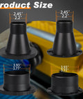 Quick Snap Magnetic Dust Collection Fittings 4 Inch To 2.5 Inch Adapters sizing details, showing dimensions 2.45", 2.2", 3.93", and 3.77".