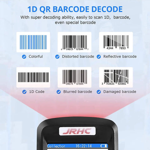 1D QR Barcode Decode feature of 2.4G Wireless 1D Laser Barcode Scanner With 3 In 1 Inventory Counter And Data Collector
