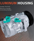 Straight Swap AC Compressor With Clutch Assembly For Hyundai Elantra And Kia Forte drop-in installation view with aluminum housing.