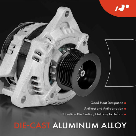 Alternator For Ford Super Duty F Series 2011-2016 6.7L V8 12V 150A With 8 Groove Pulley Clockwise Replacement side view