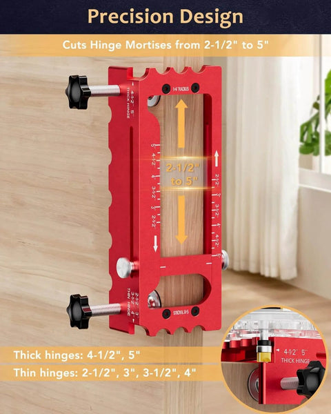 Adjustable Door Hinge Jig Tool For Router Durable Aluminum Mortise Jig Fits Door Hinges From Two And A Half To Five Inches