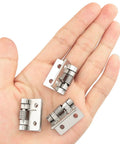 1 Inch Spring Loaded Hinges 10 Pack Self Closing Two Way Hardware For Furniture Boxes Cabinets With Screws Durable Iron Construction Rust Resistant
