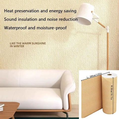 Stress Free Peel And Stick Wallpaper Roll, Removable Self Adhesive Vinyl With Thick Insulation Backing, DIY Accent Wall Glow Up For Laidback Home Vibes, Soft Pink Concrete Texture, Nine Millimeter applied on a modern white sofa with lamp.