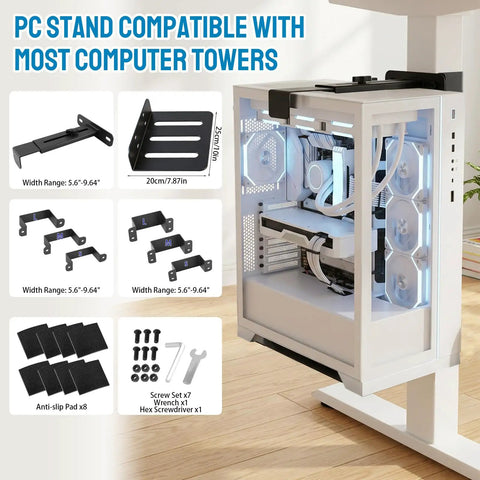 Built Tough Under Desk Pc Mount Clamp On Computer Tower Case Holder showing adjustable mounts for desk installation.