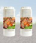 Two Low Fuss Mini In Ground Worm Farm Compost Bins with holes and lids for easy vermicomposting in small gardens