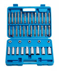 Pro Grade Shock Absorber Strut Wrench Set With Piston Rod Holding Tools Comprehensive Strut Nut Socket Kit CR Build Labeled Pieces For Pro Workshops Easy Suspension Service And Parts Replacement, blue case