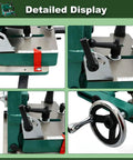 Rugged Metal Workhorse Tenoning Jig For Band Saw And Table Saw close-up view showing precision adjustments and quick release clamp.